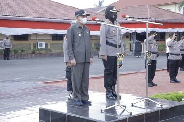 Bupati Pimpin Pelaksanaan Apel Vaksinator Tambahan Polres Asahan
