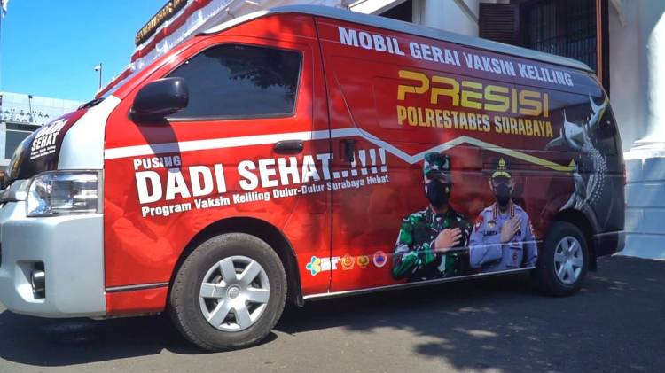 Inovasi Baru Di Masa Pandemi Covid-19, Polrestabes Surabaya Luncurkan Mobil Vaksin Presisi Keliling
