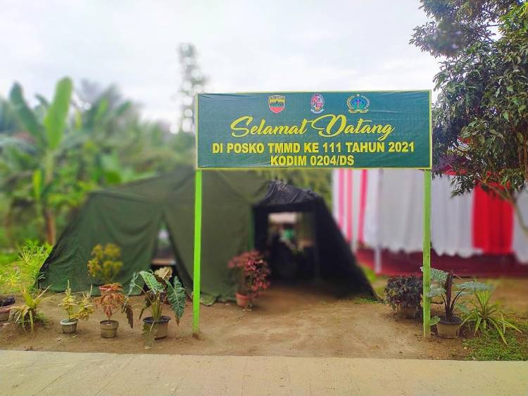Jelang Penutupan, Satgas Kodim 0204/DS Persiapkan Posko TMMD