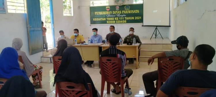 Lengkapi Giat Sasaran Non Fisik, TMMD Kodim 0204/DS Gelar Penyuluhan Pariwisata