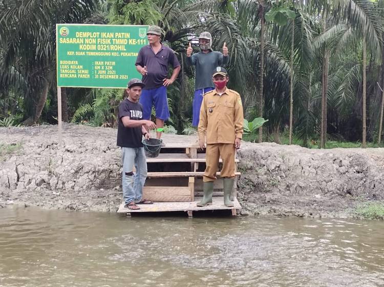Demplot perikanan program TMMD, Penghulu Suak Temenggung Suport warganya
