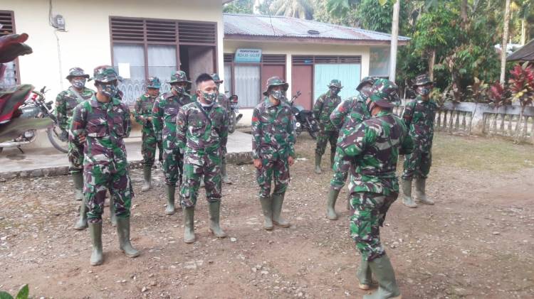 Sebelum Kegiatan, Anggota Satgas TMMD/N ke 111 Kodim 0306/50 Kota Laksanakan Apel Kesiapan