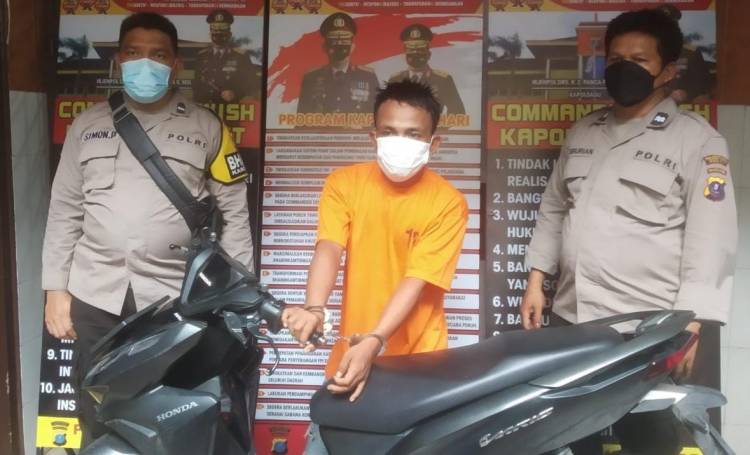 Warga Jalan Jermal 5 Diringkus Polsek Medan Area karena mencuri Honda Vario Tetangganya