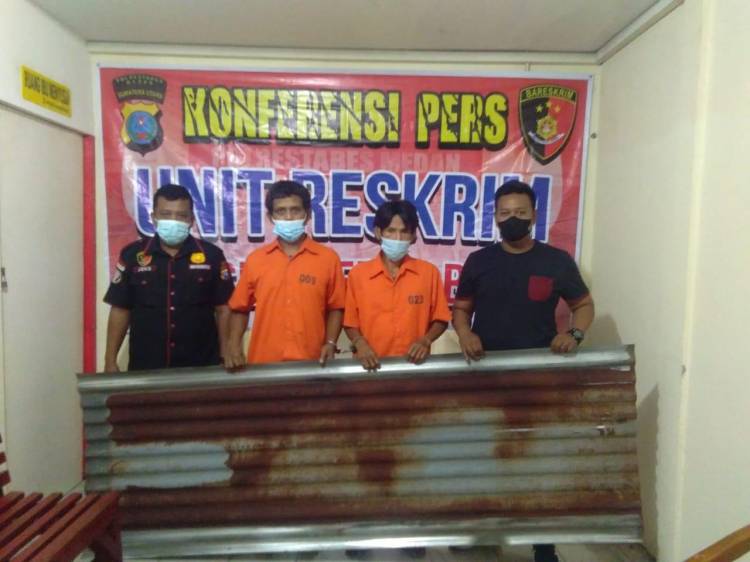 Tim Reskrim Polsek Medan Ringkus Dua Pelaku Pencurian Rumah Kosong di Kelurahan Polonia
