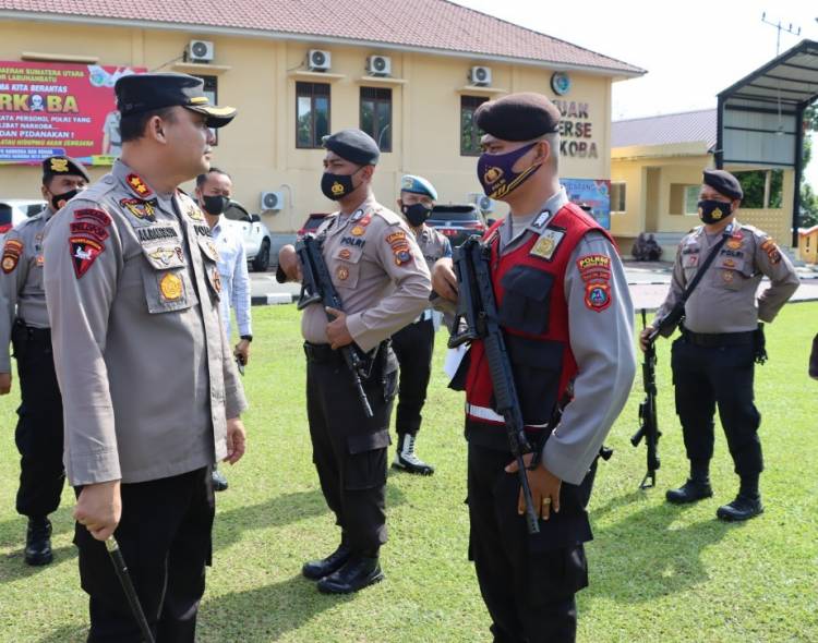 Polres Labuhanbatu Periksa Senpi sekaligus Analisa dan Evaluasi Pam Obvitnas