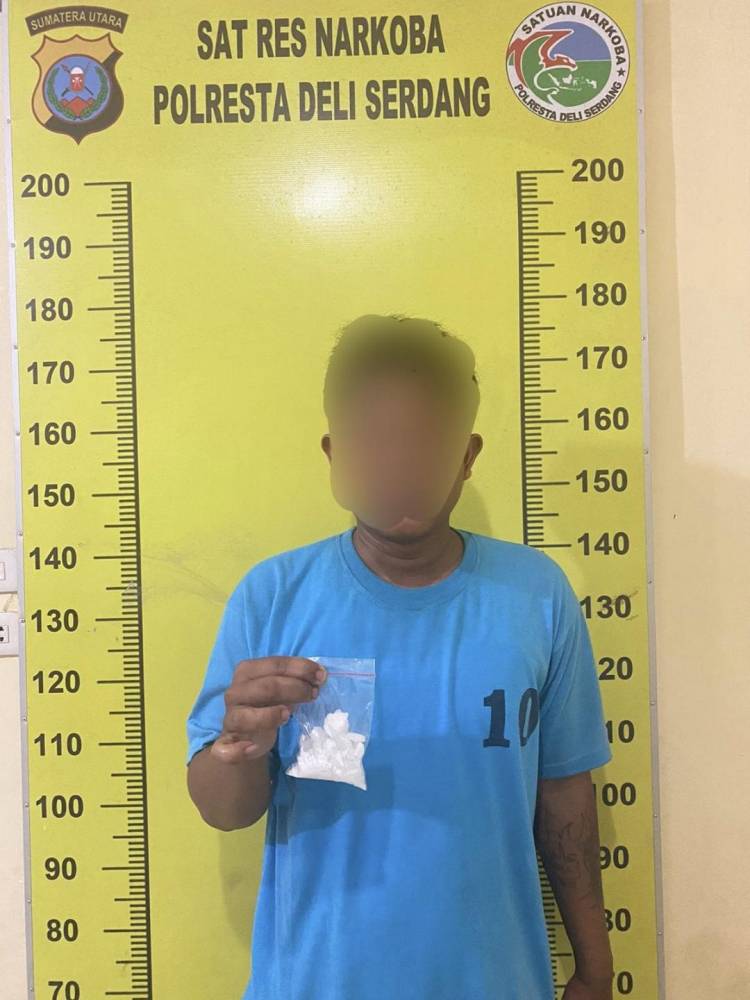 Tim Tekab Sat Res Narkoba Polresta Deli Serdang Berhasil Ringkus Seorang Pria Saat Bawa Shabu