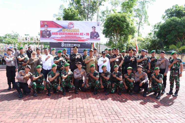 Polres Simalungun dan Forkopimda Kabupaten Simalungun Mengikuti Secara Virtual Upacara Hari Bhayangkara ke-76 Tahun 2022