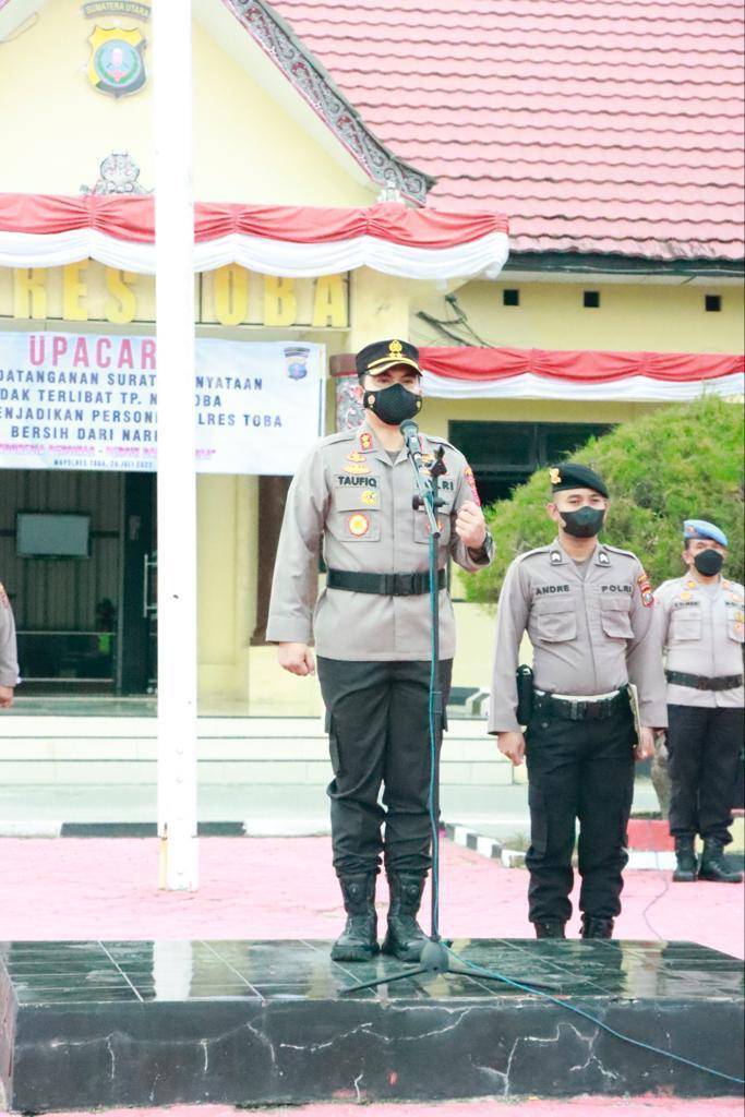 Komitmen kepada seluruh Jajarannya, Kapolres Toba Tak Main-main Berantas Narkoba