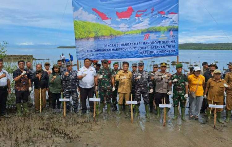 Lanal Nias Bersama Forkopimda Nisel Tanam Bibit Manggrove