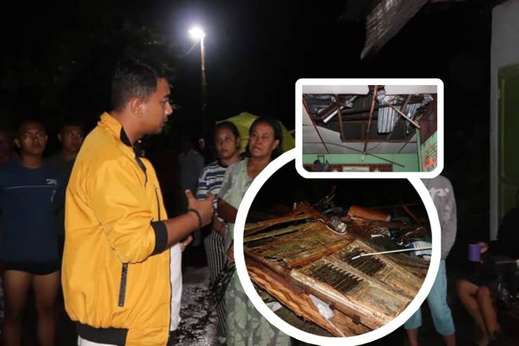 Dini Hari Tadi, Wawako Binjai Tinjau Rumah Ambruk Pasca Hujan Angin