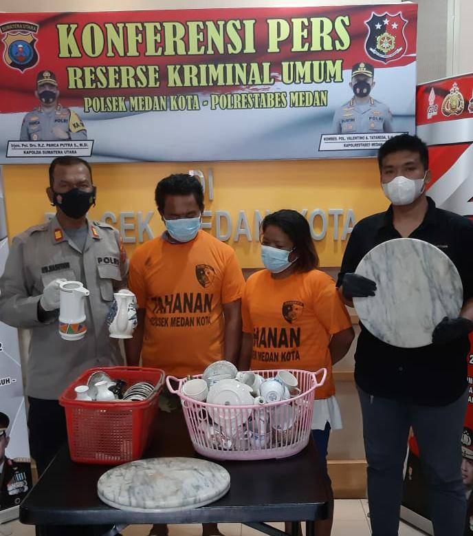 Polsek Medan Kota Ringkus Maling dan Penadah Barang Pecah Belah