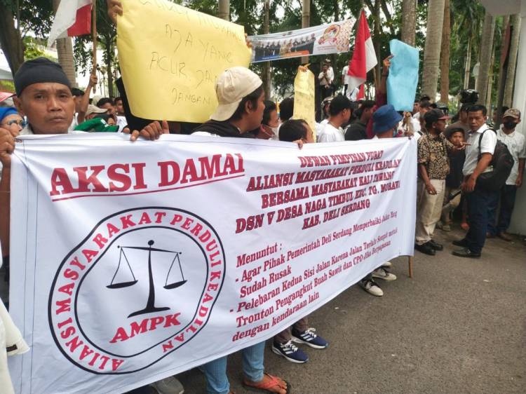Polresta Deli Serdang Kawal Pelaksanaan Unjuk Rasa Dari Elemen Massa DPP AMPK