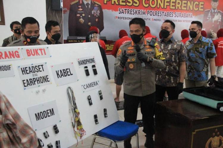 Polrestabes Surabaya Bongkar Aksi Sindikat Joki Ujian Tulis Berbasis Komputer SBMPTN