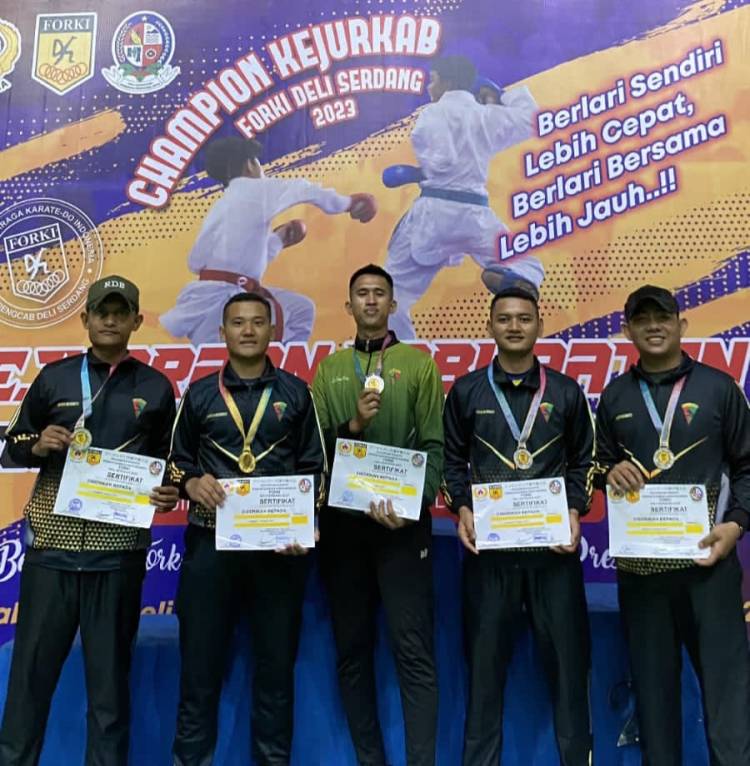 5 Prajurit Yonmek 121/MK Raih Juara di Kejurkab FORKI Deliserdang 2023
