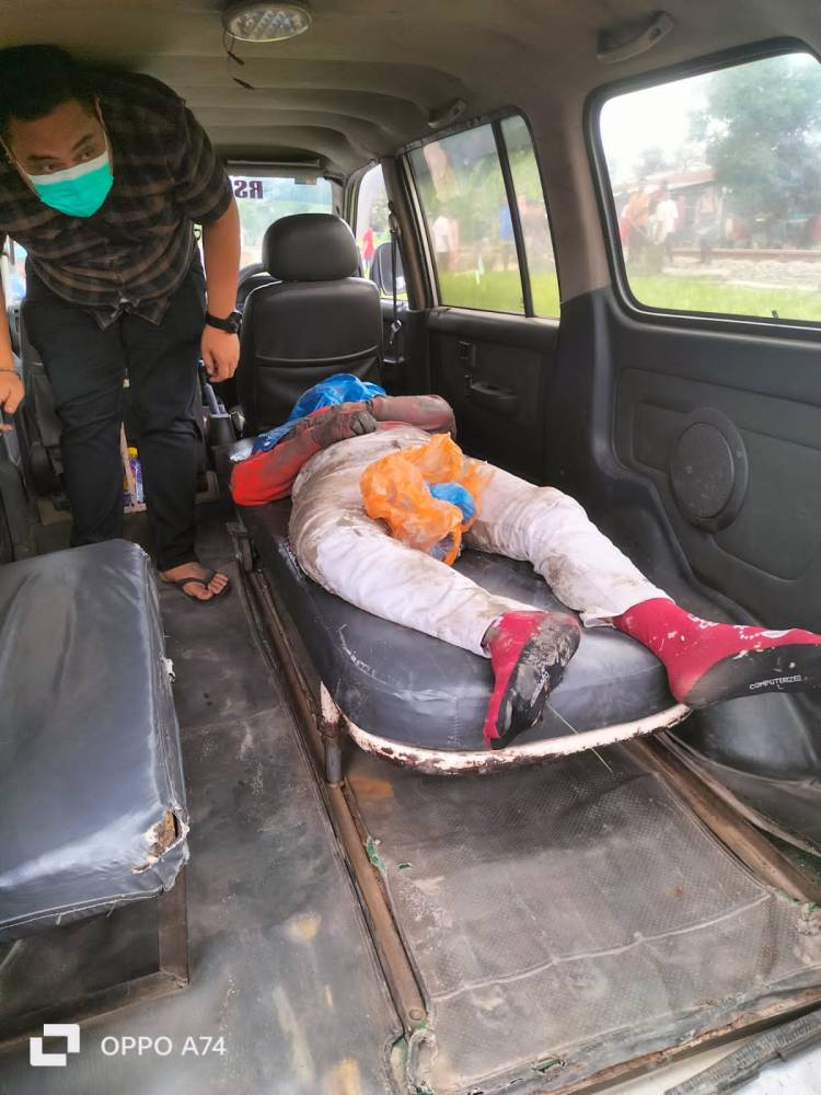 Di Sergai, Pengendara Sepeda Motor Tewas Di Tempat di Tabrak Kereta Api