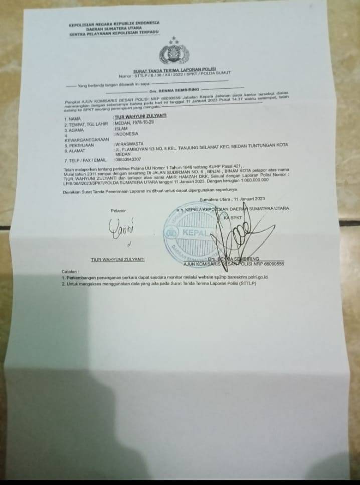 Diduga Lamban Tangani Pegaduan, Kanit 5 Subdit Kamneg Ditreskrim Poldasu Dilapor ke Propam Polri