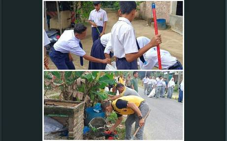 Bersihkan Sampah Serentak Bersama Polri Di Polsek Silangkitang