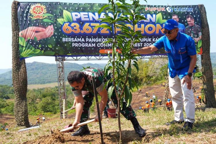 Pangkostrad dan Dirut Pupuk Kaltim Tanam 63.672 Pohon Program Community Forest