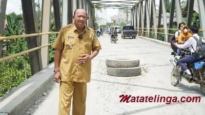 Plt Bupati Langkat Minta Dinas PUPR Sumut Segera Perbaiki Jembatan Batang Serangan