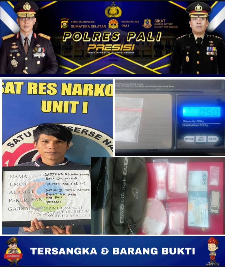 Polres PALI Bekuk Pemilik Sabu