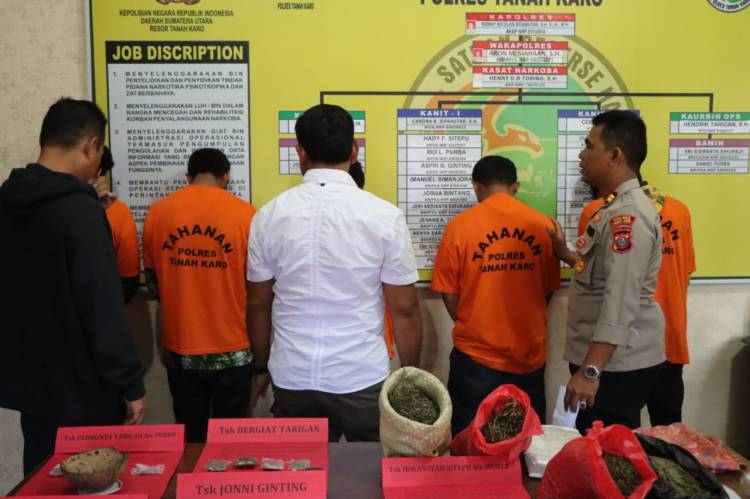 Polres Karo Ungkap 5 Kasus Narkoba