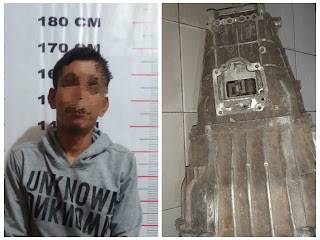 Maling Preteli Onderdil Mobil Dibekuk Polsek Padang Tualang