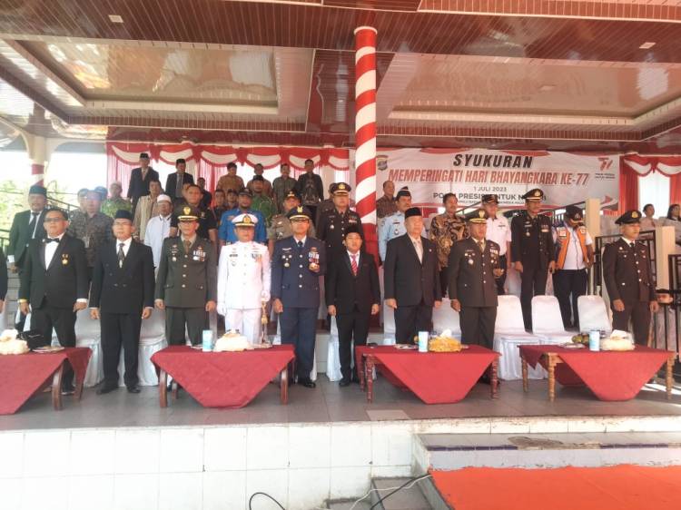 Danrem 023/KS Hadiri Upacara Hari HUT Bhayangkara ke 77 Tahun 2023