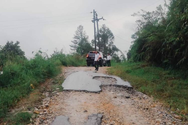 Bupati Humbahas Tinjau Pembangunan Jalan Pangungkitan-Pusuk Kecamatan Parlilitan
