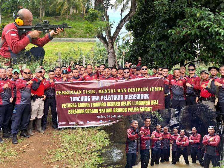 Rutan Labuhan Deli Gelar Tracking dan Latihan Menembak