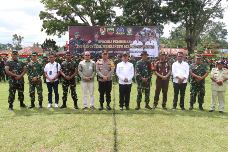 Kapolres Simalungun Hadiri Upacara TMMD Ke 117 TA 2023, "Bangkitkan dan Pelihara Semangat Haroan Bolon