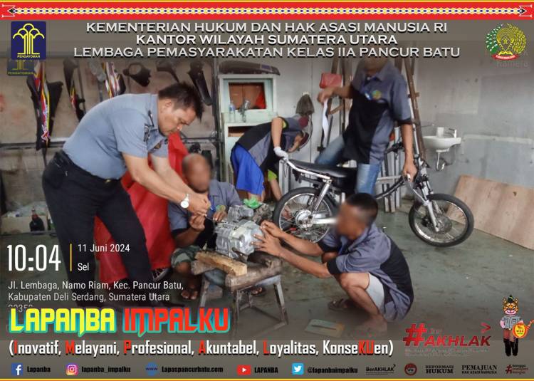 WBP Lapas Kelas IIA Mendapat Pelatihan Otomotif