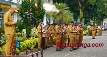 Sekda Langkat Amril Pimpin Apel Gabungan Pemerintah Kabupaten Langkat