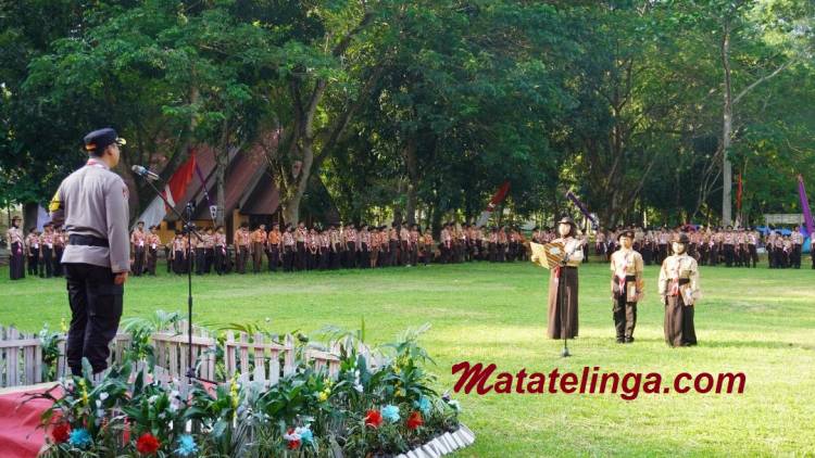 Upaya Membentuk Generasi Berkarakter dan Mandiri : Kapolres Langkat AKBP David Triyo Prasojo Buka Perkemahan Pramuka