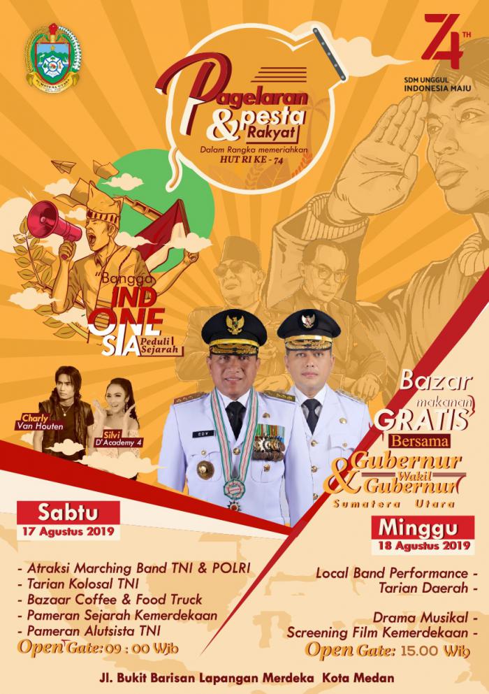 Pagelaran dan Pesta Rakyat HUT ke 74 RI di Sumut Diharapkan Bangkitkan Rasa Nasionalisme