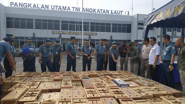 Lantamal Belawan Gagalkan Penyeludupan Ayam Adu Asal Thailand