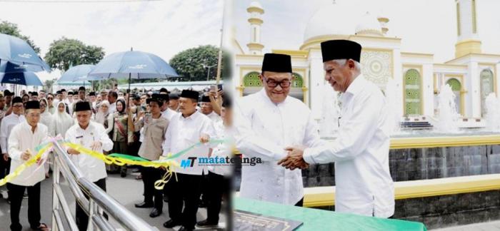 Plt.Bupati Asahan Terharu Saat Bersama Bos PT.BSP,Tbk Resmikan Masjid Agung