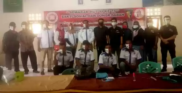 Sambut HUT Kemerdekaan RI ke 75, Formasi dan PMI Donor darah dan Bakti Sosial