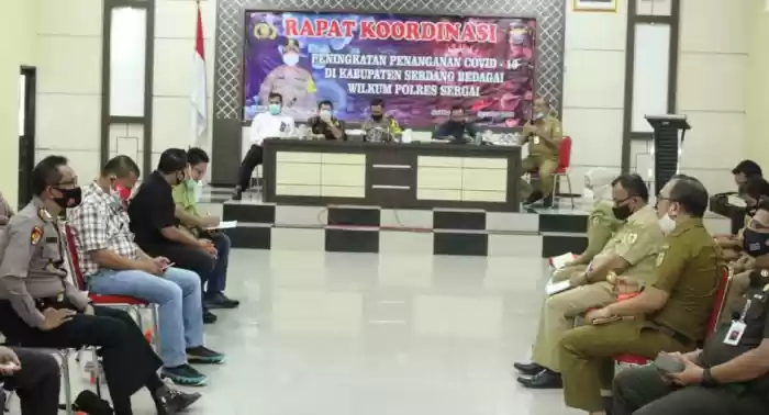 Kapolres Sergai Pimpin Rakor Percepatan Penanganan Virus Corona