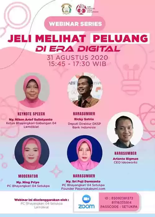 Bhayangkari Cabang 04 Setukpa Gelar Webinar "Jeli Melihat Peluang di Era Digital"
