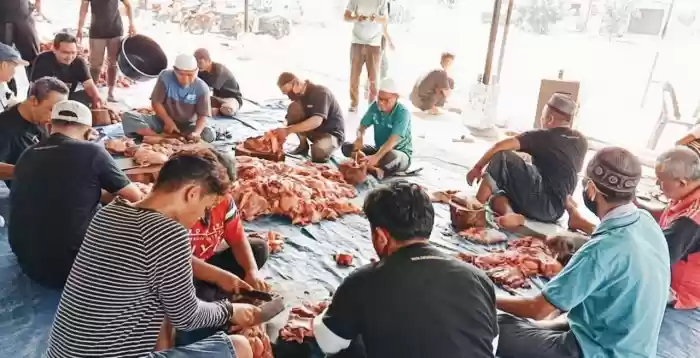 Jamaah Masjid Al Ikhwan Sembelih 11 Lembu dan 4 Kambing