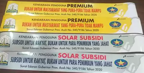 Progran Pemerintah Aceh, Pemilik Mobil Mewah Rela Pasang Stiker BBM Subsidi