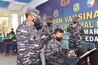Untuk Memutus Covid-19, TNI AL LANTAMAL I Belawan Suntik Pelajar SMP & SMA