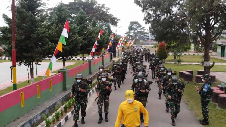 Yonif 125/Smb Gelar Uji Siap Jasmani Militer Tingkat Peleton