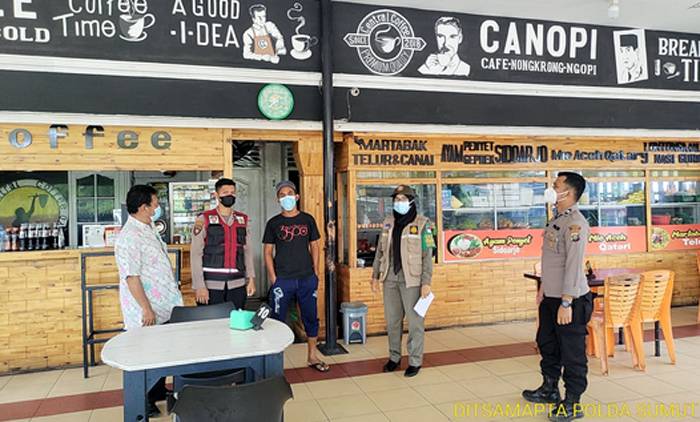 Tim Polsek Medan Tuntungan Tegur Pemilik Cafe yang Melanggar Prokes