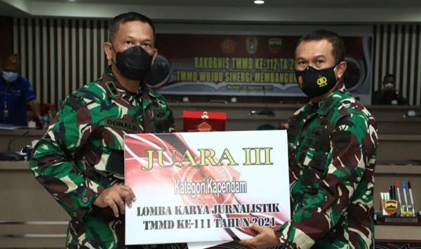 Kodam I/BB Raih 4 Kategori Juara Lomba Karya Jurnalistik TMMD Ke-111 Tahun 2021