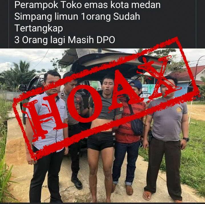 Kabar Penangkapan Perampok Toko Emas di Pasar Simpang Limun Hoax