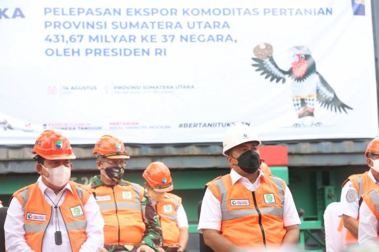Wakil Wali Kota Medan Menyaksikan Pelepasan Merdeka Ekspor 2021
