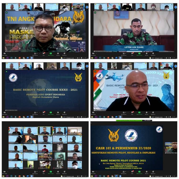 Pelatihan dan Sertifikasi Dasar Pilot Drone XXXII Tahun 2021 di Lanud Soewondo