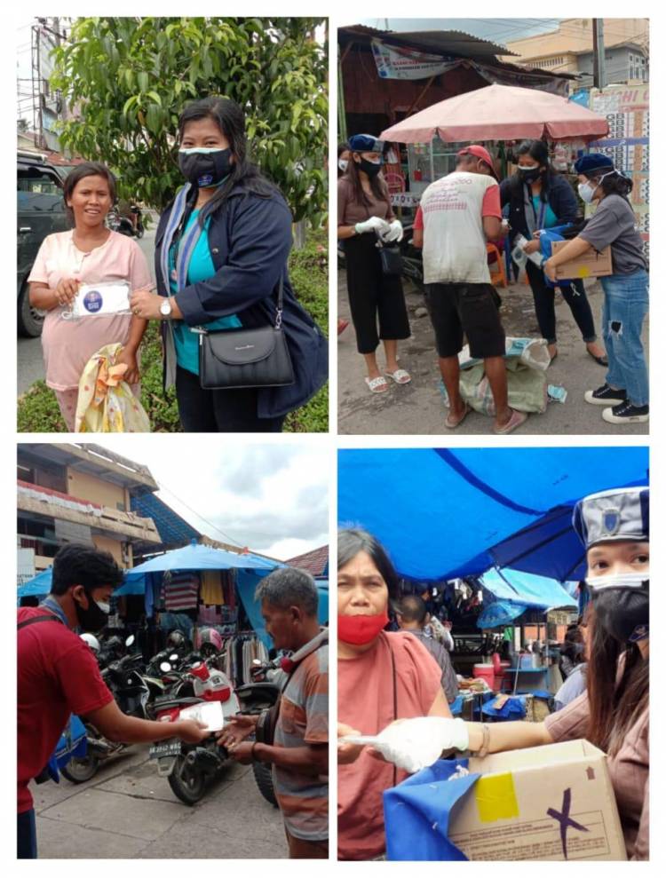 GMKI Siantar-Simalungun Berbagi Masker di Pasar Horas