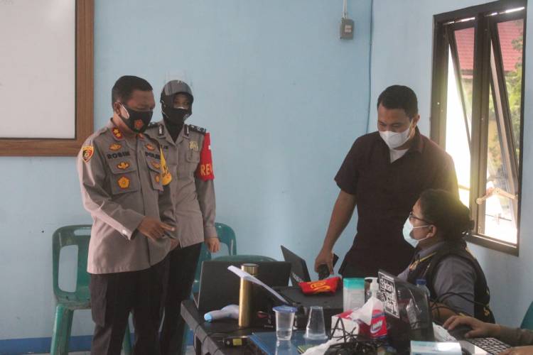 Warga Antusias Vaksin Presisi II, Kapolres Sergai Ingatkan Tetap Ikutin Prokes